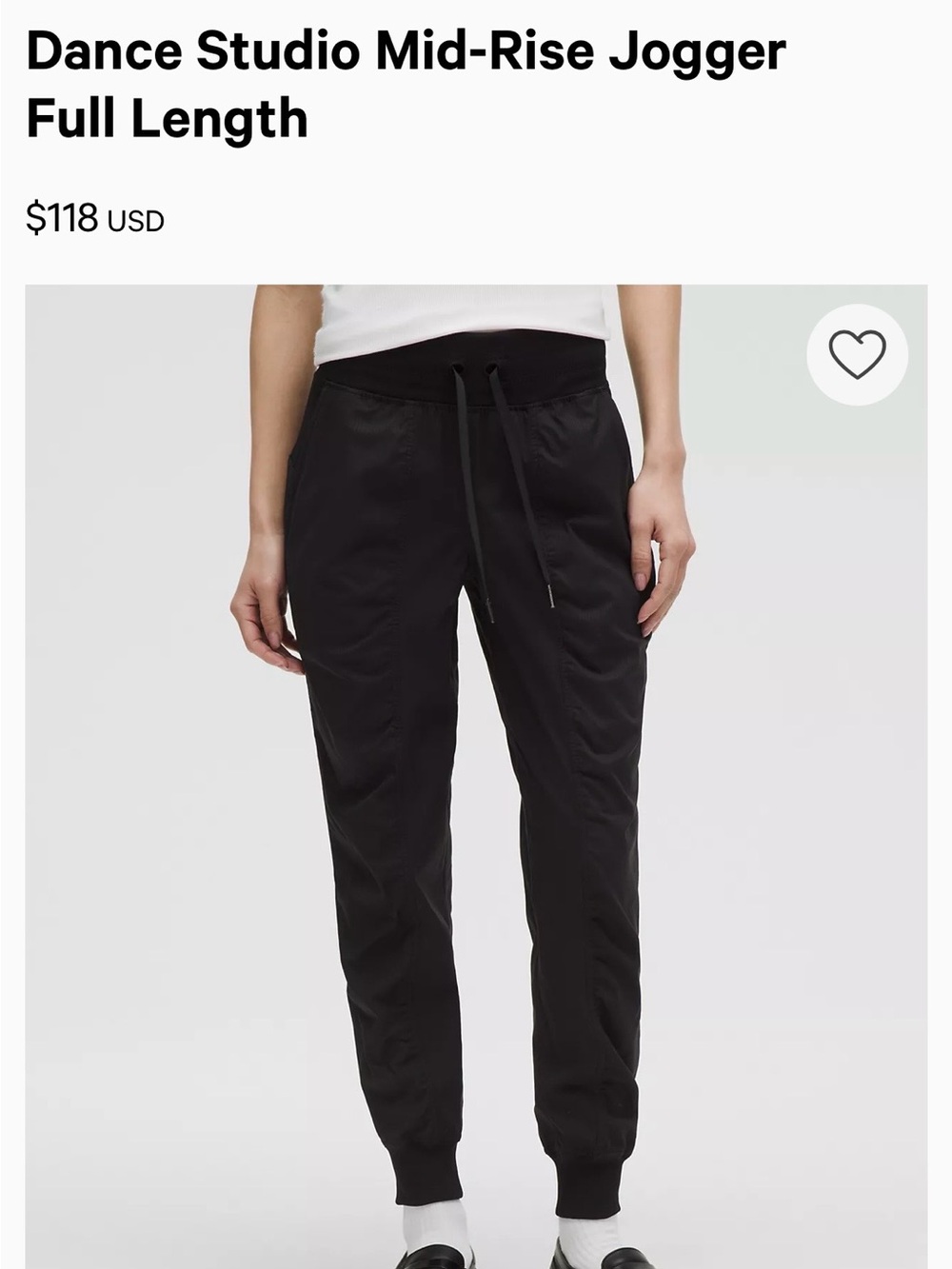 Lululemon Dance Studio Mid-Rise Jogger Pants - Black